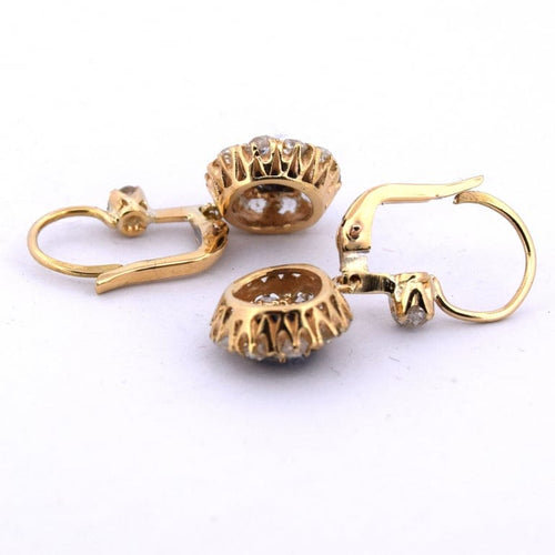Boucles d'oreilles Boucles d’oreilles pendantes vintage - Or jaune 18 ct, saphirs et diamants 58 Facettes OR209 '(05519)
