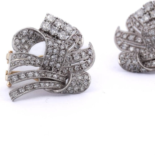 Boucles d'oreilles Boucles d’oreilles vintage - Motif floral en platine 950 et diamants 58 Facettes OR210 '(00029)