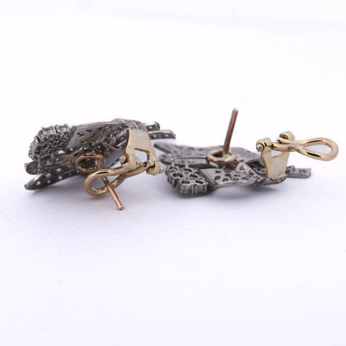 Boucles d'oreilles Boucles d’oreilles vintage - Motif floral en platine 950 et diamants 58 Facettes OR210 '(00029)