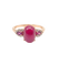 Bague 55 Bague en or rose avec rubis, grenats et diamants 58 Facettes
