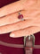 Bague 55 Bague en or rose avec rubis, grenats et diamants 58 Facettes