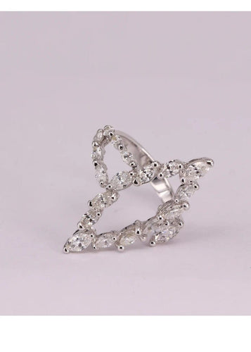 Bague 54 Bague marquise en or blanc 18k et diamants 58 Facettes P6