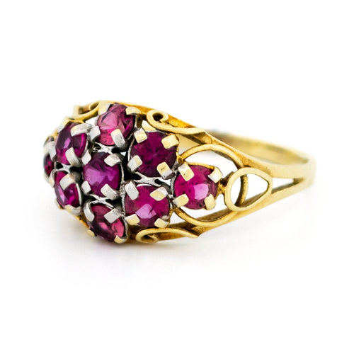 Bague 60 Bague cluster rubis en or 14k 58 Facettes 7FBE8B9054CD4811954F9DC1B12F370A