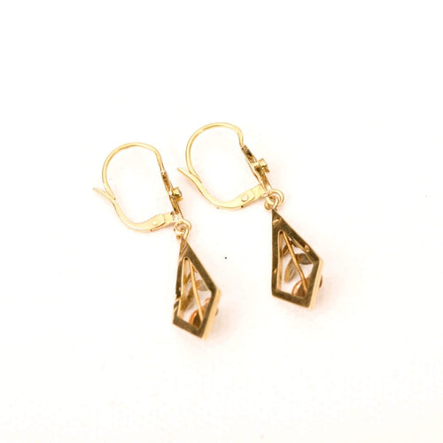 Boucles d'oreilles Boucles d’oreilles dormeuses Art nouveau motif de roses en or 18K 58 Facettes LMB-266