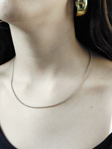 Collier Chopard - Chaîne maille forçat en or blanc 18 carats 58 Facettes 1716776