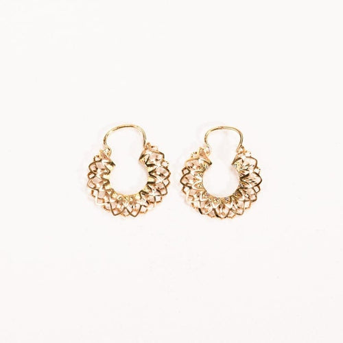 Boucles d'oreilles Boucles d'oreilles créoles ajourées en or jaune 18K 58 Facettes LMB-127