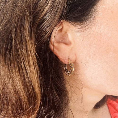 Boucles d'oreilles Boucles d'oreilles créoles ajourées en or jaune 18K 58 Facettes LMB-127