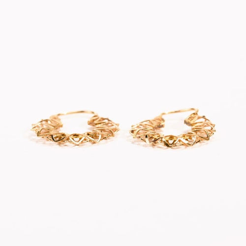 Boucles d'oreilles Boucles d'oreilles créoles ajourées en or jaune 18K 58 Facettes LMB-127