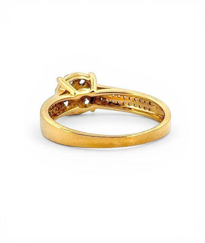 Bague 52 Solitaire - Bague en or jaune et blanc 18 carats sertie de diamants 58 Facettes 90847-ac12743