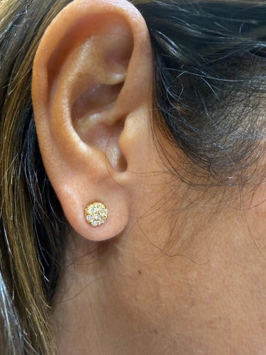 Boucles d'oreilles Boucles d’oreilles - Puces en or jaune 18 carats et diamants naturels 58 Facettes Ac12788