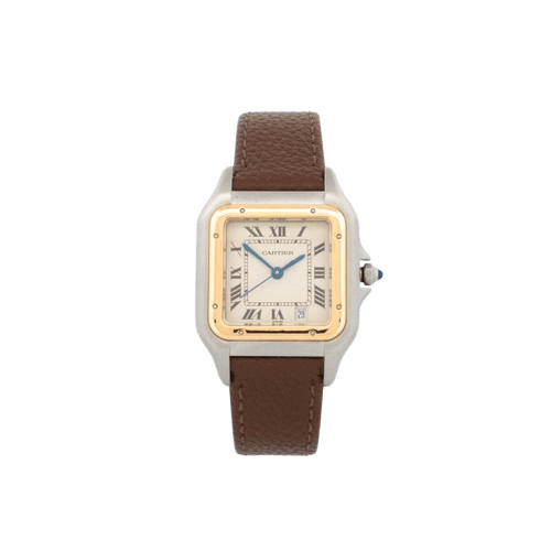 Montre Cartier Panthère - Montre medium en acier et lunette en or jaune 58 Facettes 1