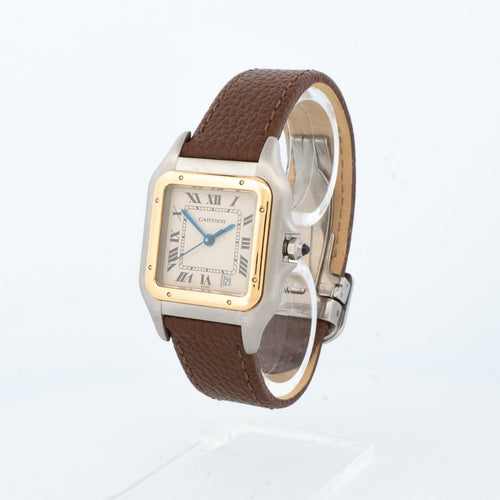 Montre Cartier Panthère - Montre medium en acier et lunette en or jaune 58 Facettes 1