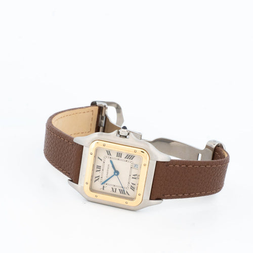 Montre Cartier Panthère - Montre medium en acier et lunette en or jaune 58 Facettes 1