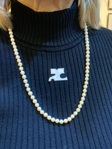 Collier Collier de perles 60,5 cm en or jaune 18 carats 58 Facettes C177
