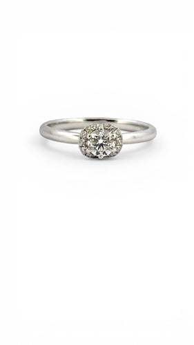 Bague 52 Solitaire - Bague en or gris 18 carats et diamants naturels 58 Facettes Ac12799