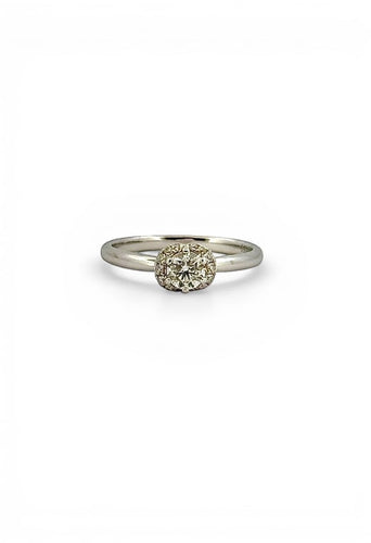Bague 52 Solitaire - Bague en or gris 18 carats et diamants naturels 58 Facettes Ac12799