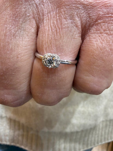 Bague 52 Solitaire - Bague en or gris 18 carats et diamants naturels 58 Facettes Ac12799
