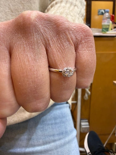 Bague 52 Solitaire - Bague en or gris 18 carats et diamants naturels 58 Facettes Ac12799