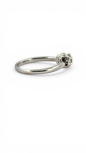 Bague 52 Solitaire - Bague en or gris 18 carats et diamants naturels 58 Facettes Ac12799