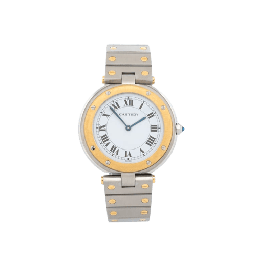 Montre Cartier Santos Vendôme - Montre quartz LM acier et or 58 Facettes 1