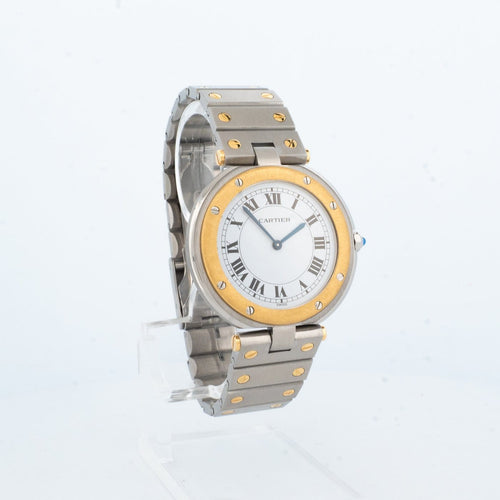 Montre Cartier Santos Vendôme - Montre quartz LM acier et or 58 Facettes 1