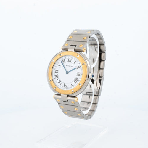 Montre Cartier Santos Vendôme - Montre quartz LM acier et or 58 Facettes 1