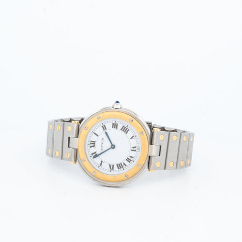 Montre Cartier Santos Vendôme - Montre quartz LM acier et or 58 Facettes 1