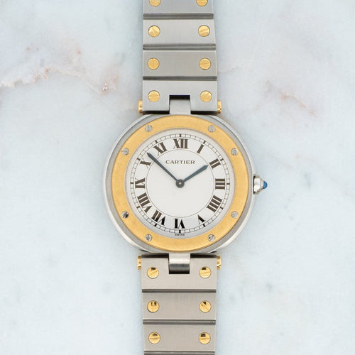 Montre Cartier Santos Vendôme - Montre quartz LM acier et or 58 Facettes 1