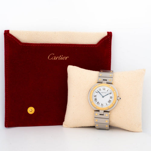 Montre Cartier Santos Vendôme - Montre quartz LM acier et or 58 Facettes 1