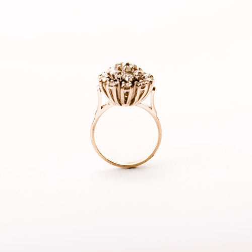 Bague 52 Bague dôme en or blanc 18k sertie de diamants taille ancienne 58 Facettes LMB-64