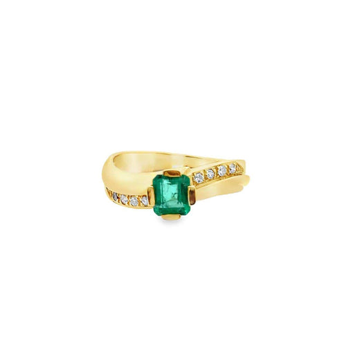 Bague 57 Bague haute joaillerie en or jaune 18 carats, émeraude et diamants 58 Facettes 50425