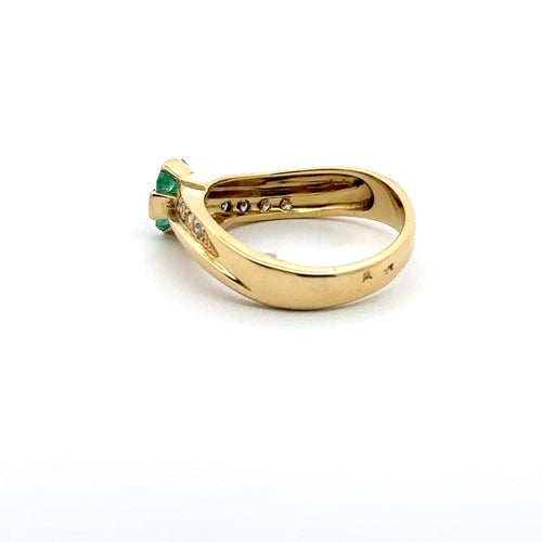 Bague 57 Bague haute joaillerie en or jaune 18 carats, émeraude et diamants 58 Facettes 50425