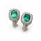 Boucles d'oreilles Boucles d’oreilles - Émeraudes ovales et diamants en or blanc 18k 58 Facettes 50361