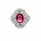 Bague 53 Bague - Rubellite ovale et diamants en platine 58 Facettes 50426