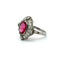 Bague 53 Bague - Rubellite ovale et diamants en platine 58 Facettes 50426