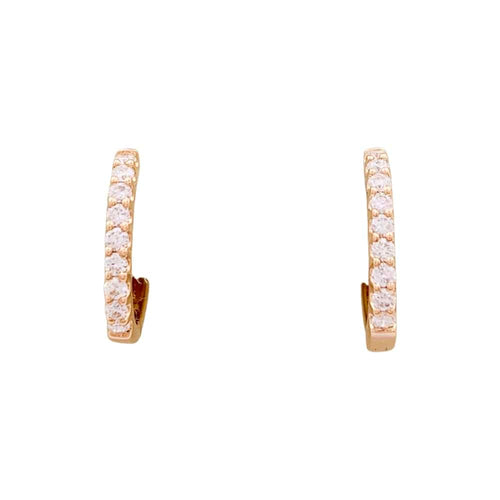 Boucles d'oreilles Paire de petites créoles en or rose, diamants. 58 Facettes 34974