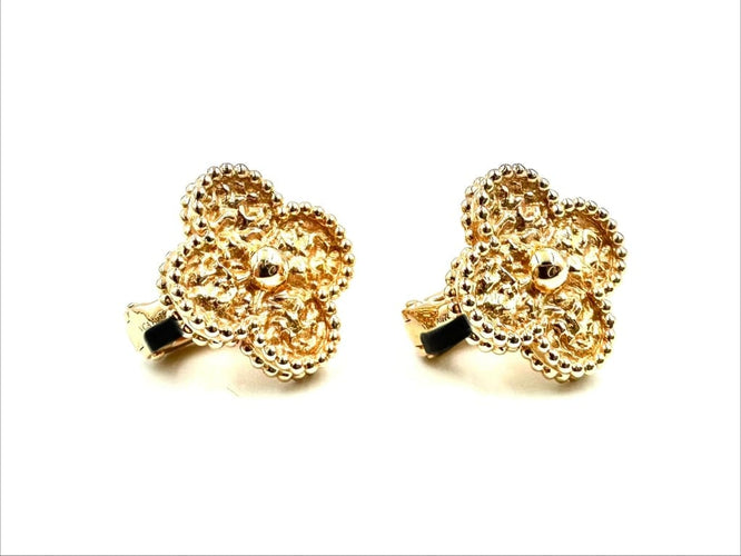 Boucles d'oreilles Van Cleef & Arpels Vintage Alhambra - Boucles d’oreilles en or rose 18K 58 Facettes VCA boucles
