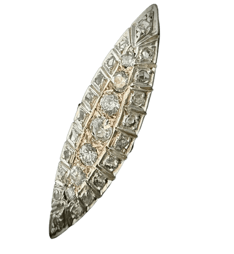 Bague 58 Bague marquise en or jaune 18 carats sertie de diamants 2 ct 58 Facettes
