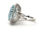 Bague 55 Bague contemporaine en or blanc 18 carats, aigue-marine et diamants 58 Facettes 23247