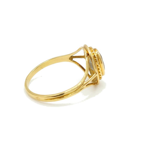 Bague 55 Bague néo-romantique à l’aigue-marine en or jaune 18k 58 Facettes 243