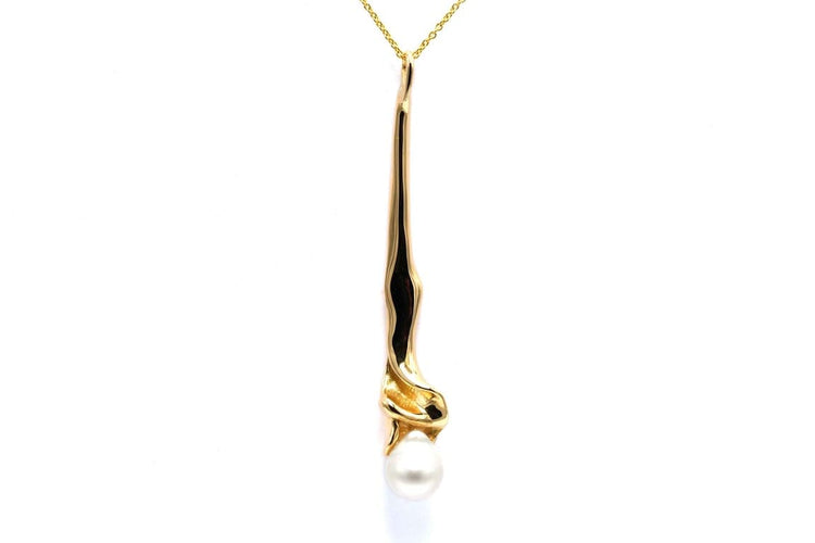 Pendentif Pendentif années 70 en or jaune 18 carats, perle et diamants 58 Facettes 23449