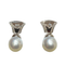 Boucles d'oreilles Boucles d'oreilles perles et diamants en or blanc 18k 58 Facettes T325
