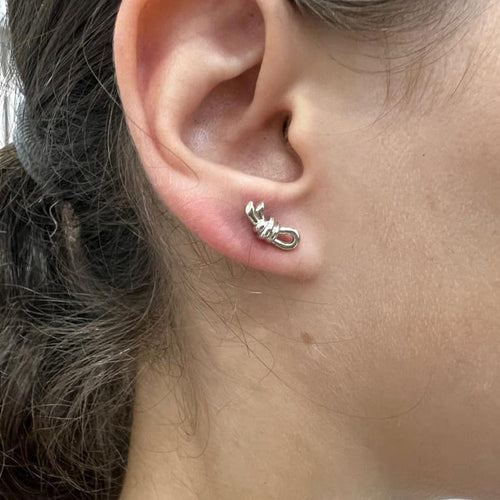 Boucles d'oreilles DODO - Boucle d'oreille puce nœud marin en argent 925 58 Facettes UKA000062SO