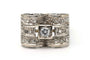 Bague 52 Bague Art déco sertie de diamants en or blanc 18 carats 58 Facettes B811