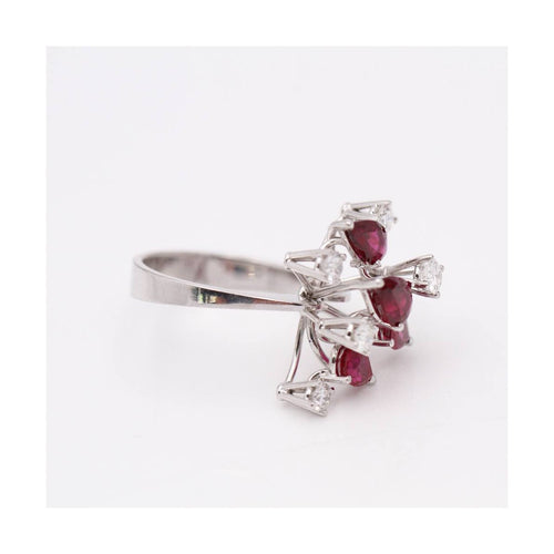 Bague Platine - Bague avec diamants et rubis en platine 950 58 Facettes UKD102947JC