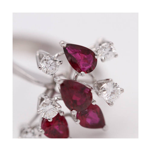 Bague Platine - Bague avec diamants et rubis en platine 950 58 Facettes UKD102947JC