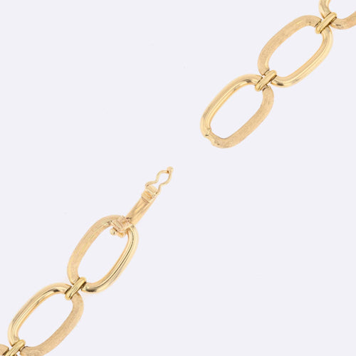 Bracelet Bracelet maille ovale partiellement mate en or jaune 18 carats 58 Facettes DV2517