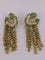 Boucles d'oreilles Boucle d'oreille - Or jaune 18k, saphirs verts, tsavorites et diamants 58 Facettes 2983