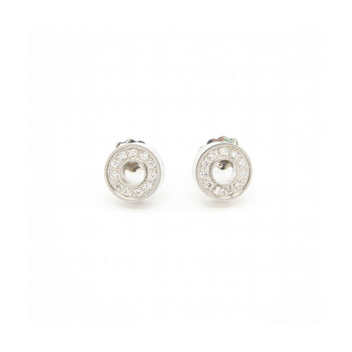 Boucles d'oreilles Boucles d’oreilles créoles - Acier 316L et diamants taille brillant 58 Facettes UKD363875SO
