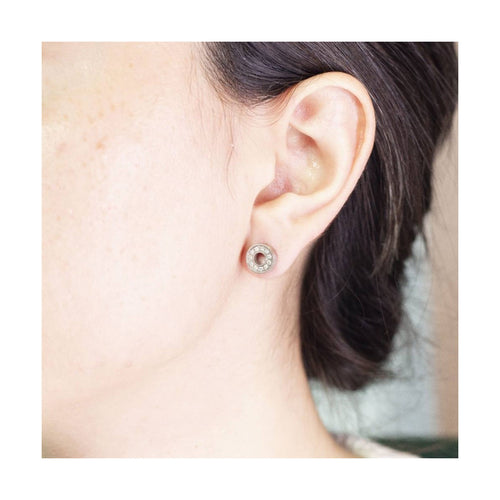 Boucles d'oreilles Boucles d’oreilles créoles - Acier 316L et diamants taille brillant 58 Facettes UKD363875SO